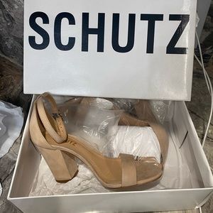 Schutz woman’s sandals with heels.